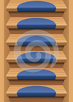 Wooden Stairs Treads Mats Blue Endless