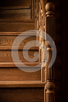 Wooden stairs, wooden steps, luxury background, great design for any purposes. Abstract background template.