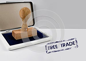 Wooden stamp FREE TRADE