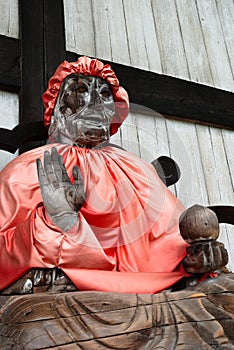 Wooden statue of Buddha Binzuru.