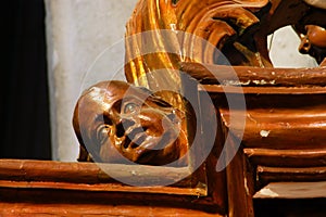 Wooden statue in a catholic church