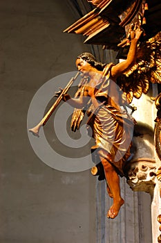 Wooden statue in a catholic church