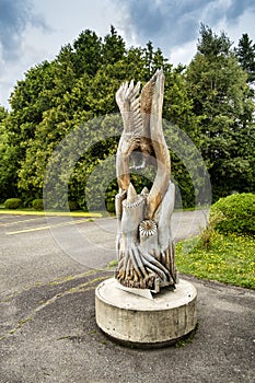Sculpture in Saint Jean Port Joly, Quebec, Canada