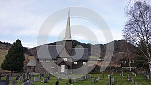 Wooden Stave church of Favang near Ringebu in Norway