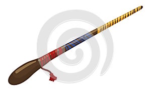 Wooden stick tied with Colombian cord colors, Vector illustration photo