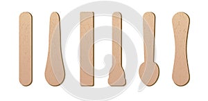 Wooden stick vector set realistic style