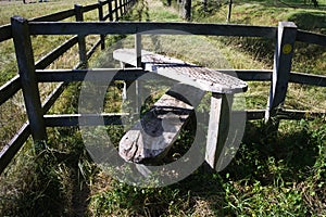 Wooden stile on a country footpath