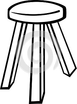 wooden stool vector illustration