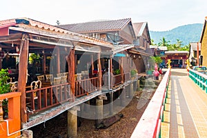 Wooden street in Old Town, Koh Lanta, Krabi, Thailand