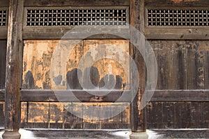 The wooden structure around Kenchoji Zen temple complex