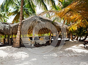 Wooden structure on the beach in the day