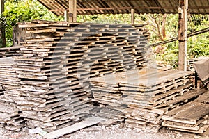 Wooden structure for house building The ancient wood.