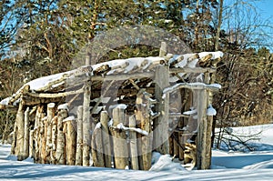 A wooden structure in a Park