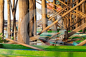 Wooden structures at Kompong Khleang floating village