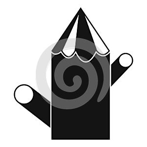 Wooden stump icon, simple style