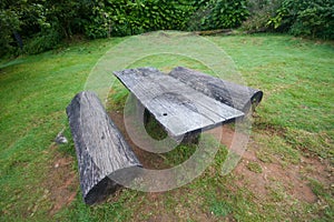 Wooden table in Doi inthanon national park, Thailand