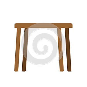 Wooden table empty isolated. Furniture on white background