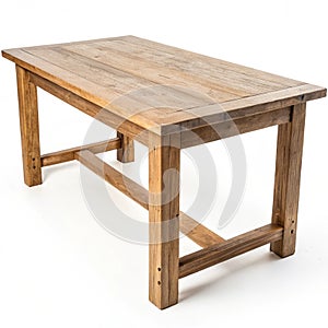 Wooden table isolated on white background