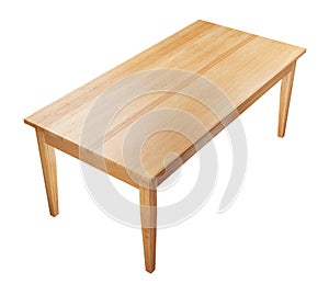 Wooden table isolated on white with clipping path included, 3D render