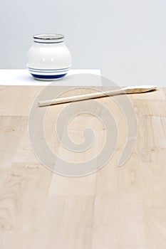 Wooden table in a kitchen