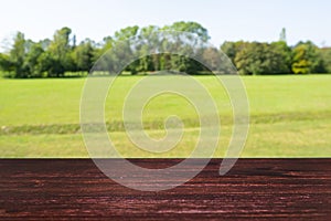 A wooden table in the nature