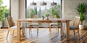 Wooden Table with Space for Your Design or Product