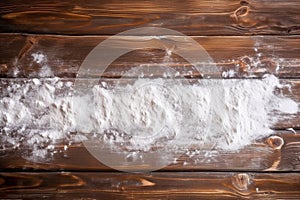 Wooden table top dusted with flour