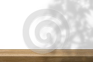 a wooden table on a white background