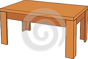 Wooden table on white background