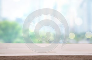 Wooden tabletop blurred background