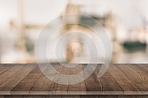 Wooden tabletop perspective for product placement photo