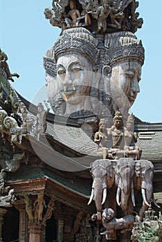 Wooden temple in Pattaya, Thailand