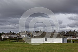 The Wooden Tennis Clubhouse in the Park behind the Beach at Monifieth