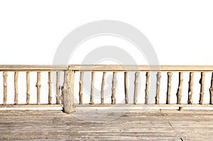 Wooden terrace isolated on white