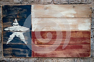 Wooden Texas flag