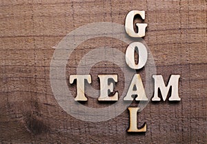 Wooden Text Team Goal