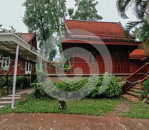 Wooden thai house with historical significance in Phuket Thailand