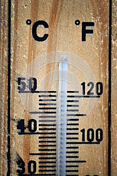 Wooden thermometer scale