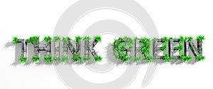 Wooden Think Green phrase with green grass