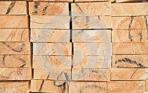 Wooden timber at a sawmill