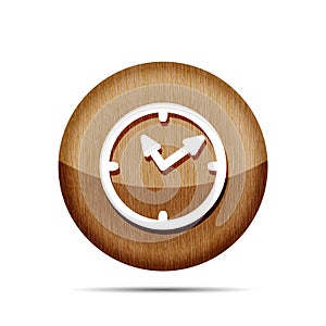 Wooden time clock icon