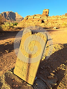 Wooden Tombstone at an Abandoned Cemetery near Grafton, Utah