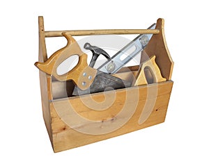 Wooden toolbox isolated