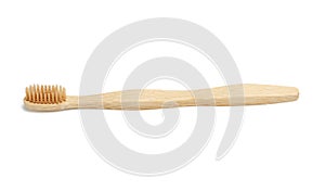 Wooden toothbrushe on a white background