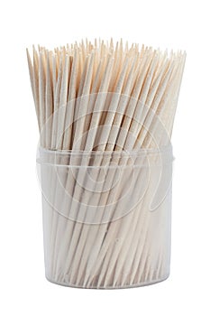 Wooden toothpicks isolated