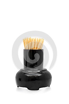 Wooden Toothpicks on white background