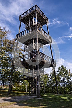 Wooden Tower for a Beautiful View of Ile d\'Orleans and the Surrounding Landscape
