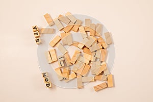 wooden toy blocks with paper background color