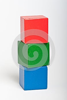 Wooden toy building blocks photo