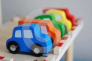 Wooden toy cars